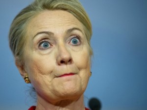 Hillary Clinton wide eye